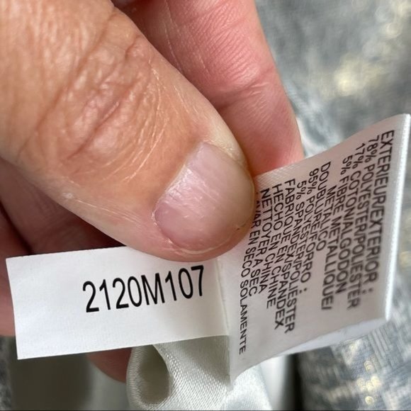 Tahari ASL Gold Brocade Sleeveless Cocktail Dress Vertical Ruffle Detail Size 10 - Picture 9 of 9